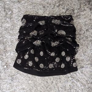 H&M Black and Silver Sequin Skirt